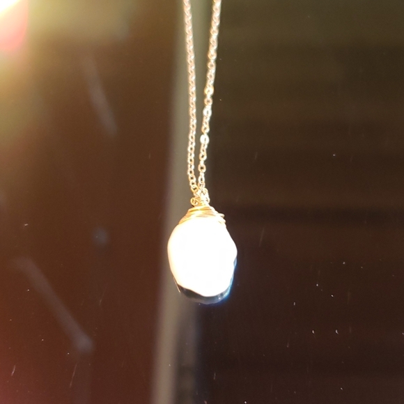 Natural pearl necklace with 20" chain - Picture 4 of 8